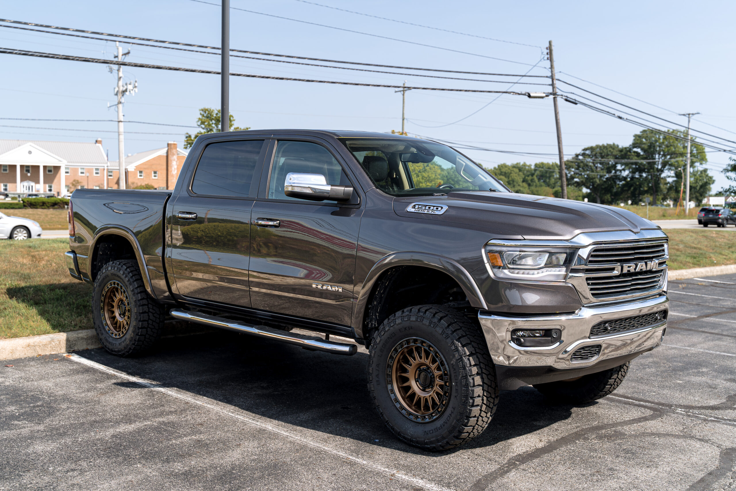 5th Gen ram with Readylift lift kit, KMC Wheels, and Mickey Thompson tires